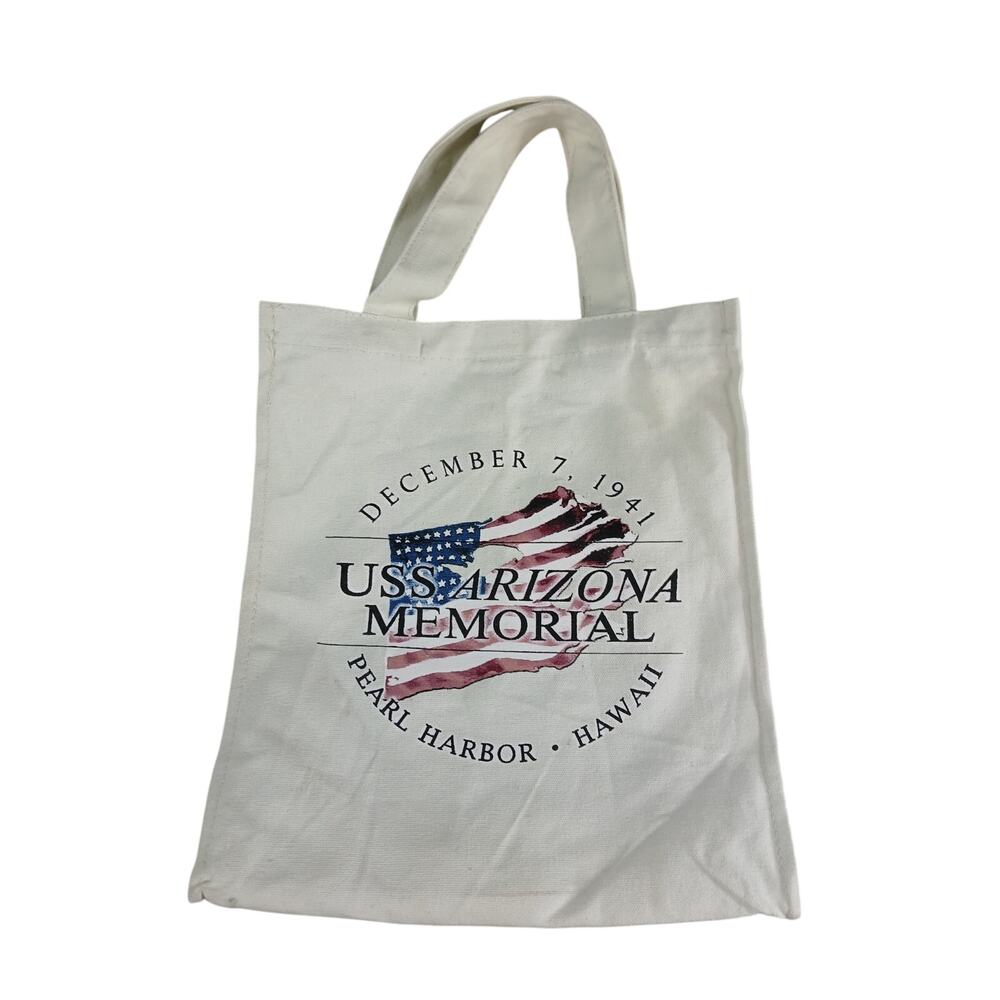 USS Arizona Memorial Canvas Tote Bag Pearl Harbor Hawaii
